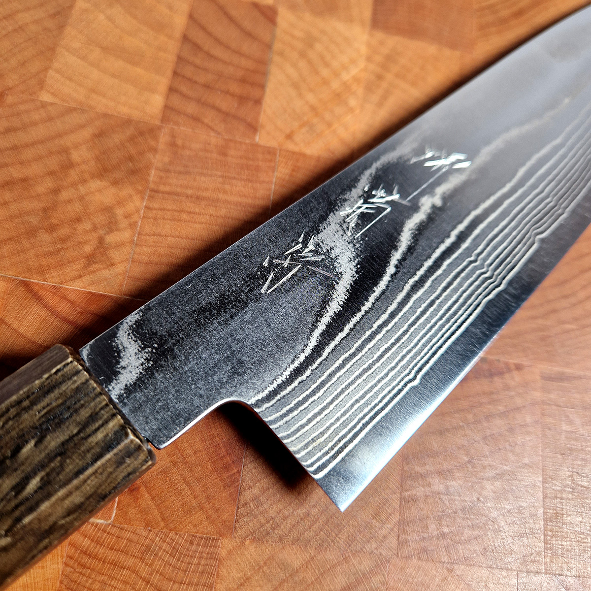 21cm Kokkekniv, AUS10 Damask - SAKAI KIKUMORI — bilde 3