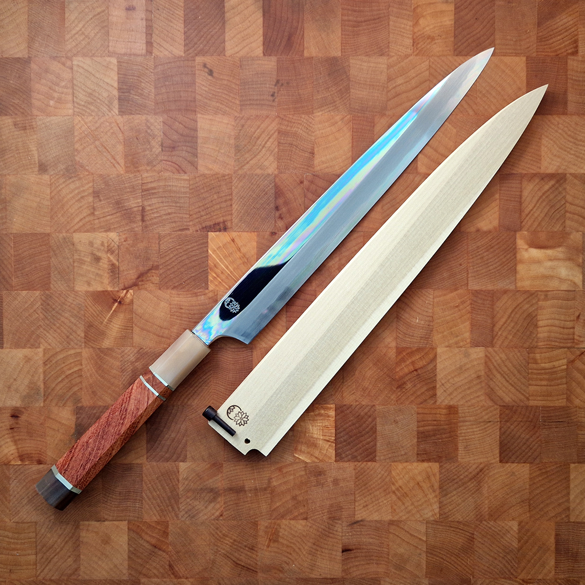 27cm Yanagiba, Mirror Polished, Shirogami II, inkl Saya - SAKAI KIKUMORI — bilde 8