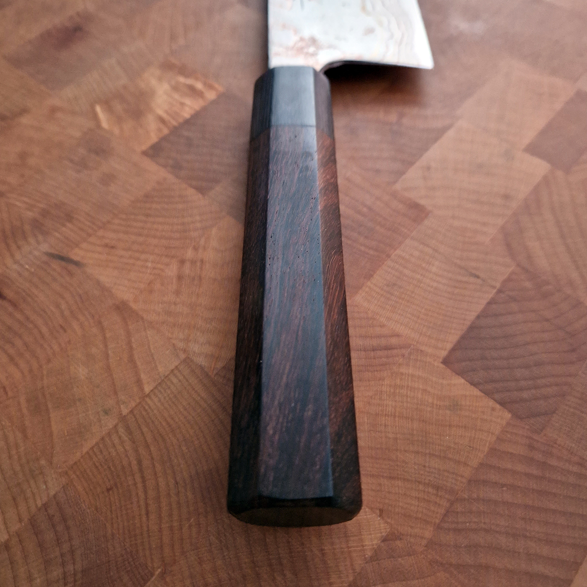 16,5cm Grønnsakskniv (Nakiri) "Rainbow" damask, japansk håndtak, AOII - SAJI — bilde 5