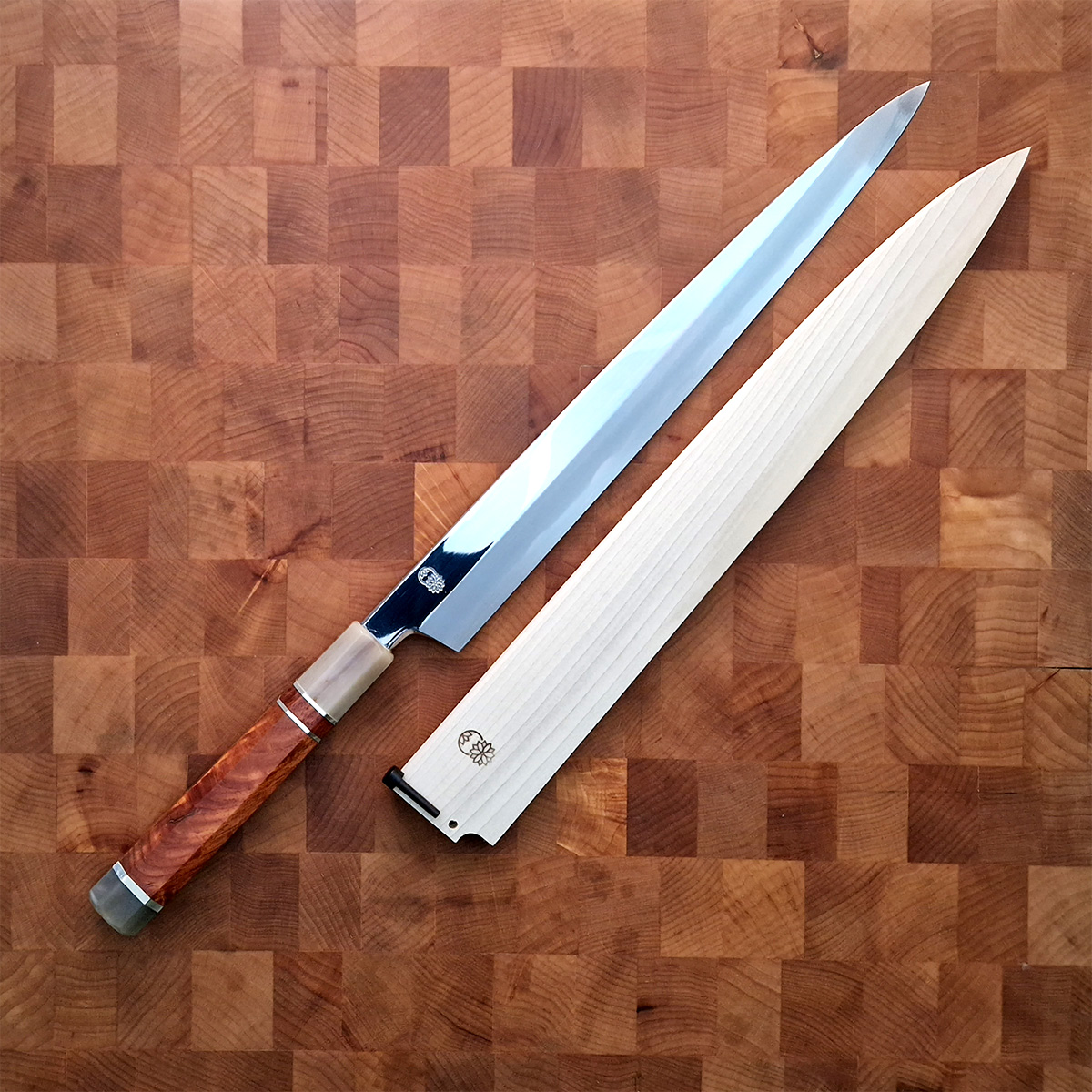 30cm Yanagiba, Mirror Polished, Shirogami II, inkl Saya - SAKAI KIKUMORI — bilde 5