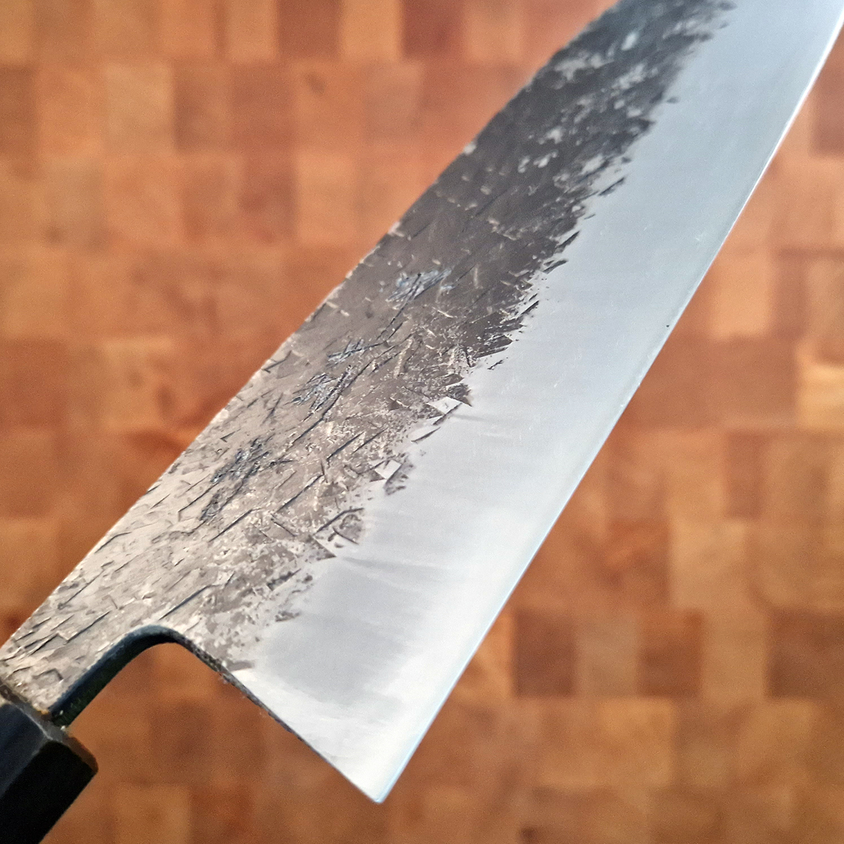 18cm Grønnsakskniv (Santoku) Aogami II, Kurochi - MINOMO KAJIYA — bilde 5