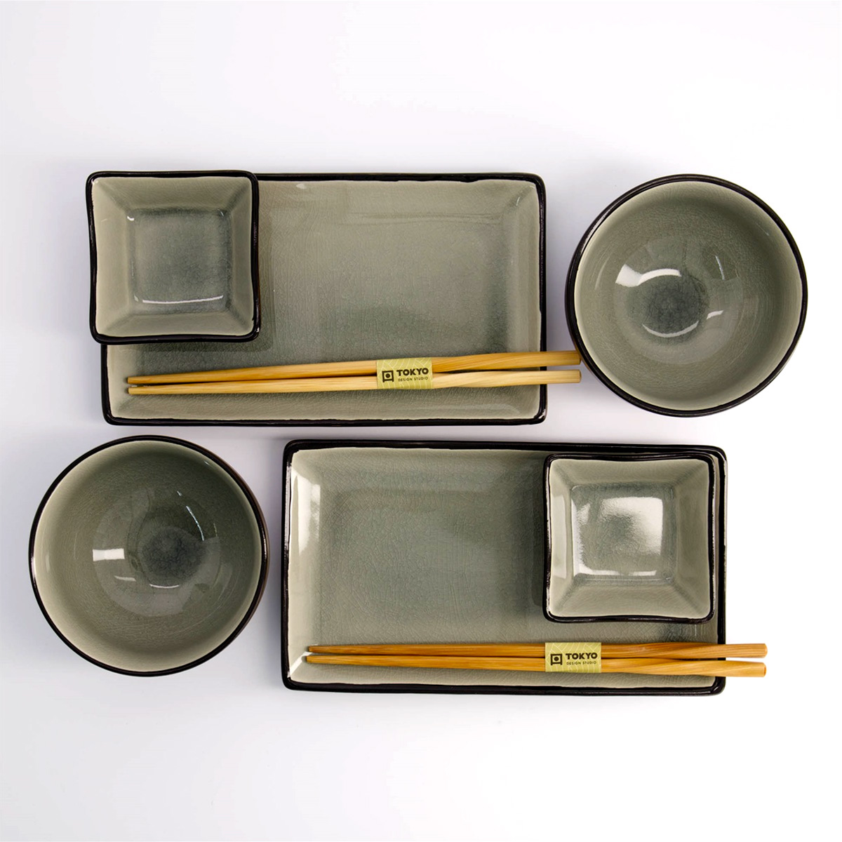 Glossy Grå sushisett 8 deler i gaveeske - Tokyo design studio — bilde 1