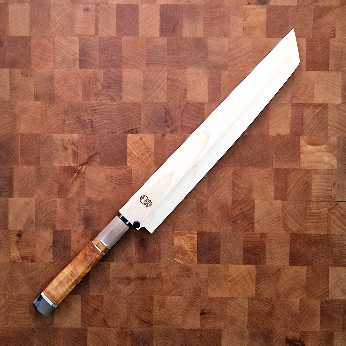 27cm Sakimaru Takohiki, Mirror Polished, Shirogami II, inkl Saya - SAKAI KIKUMORI — bilde 8