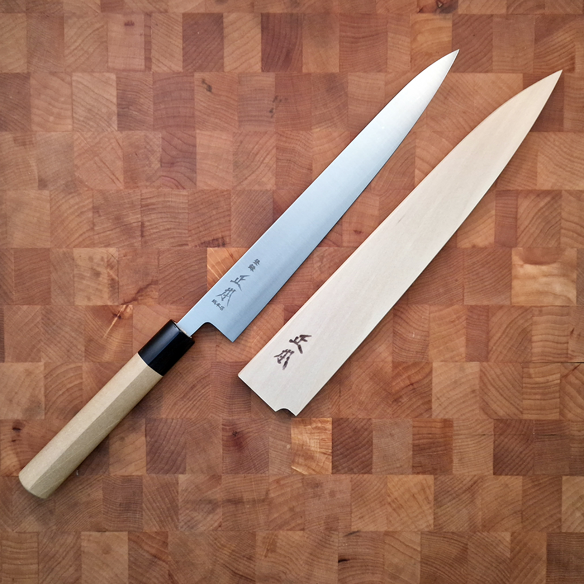 24cm Sujihiki, Shirogami II, inkl Saya - MASAMOTO — bilde 5