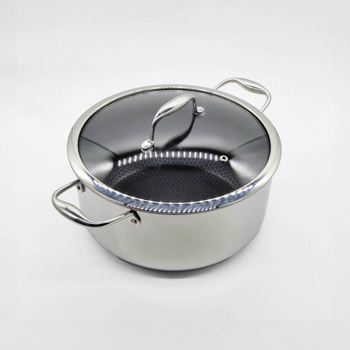 Gryte med lokk, 4,7 ltr, hybrid - HEXCLAD