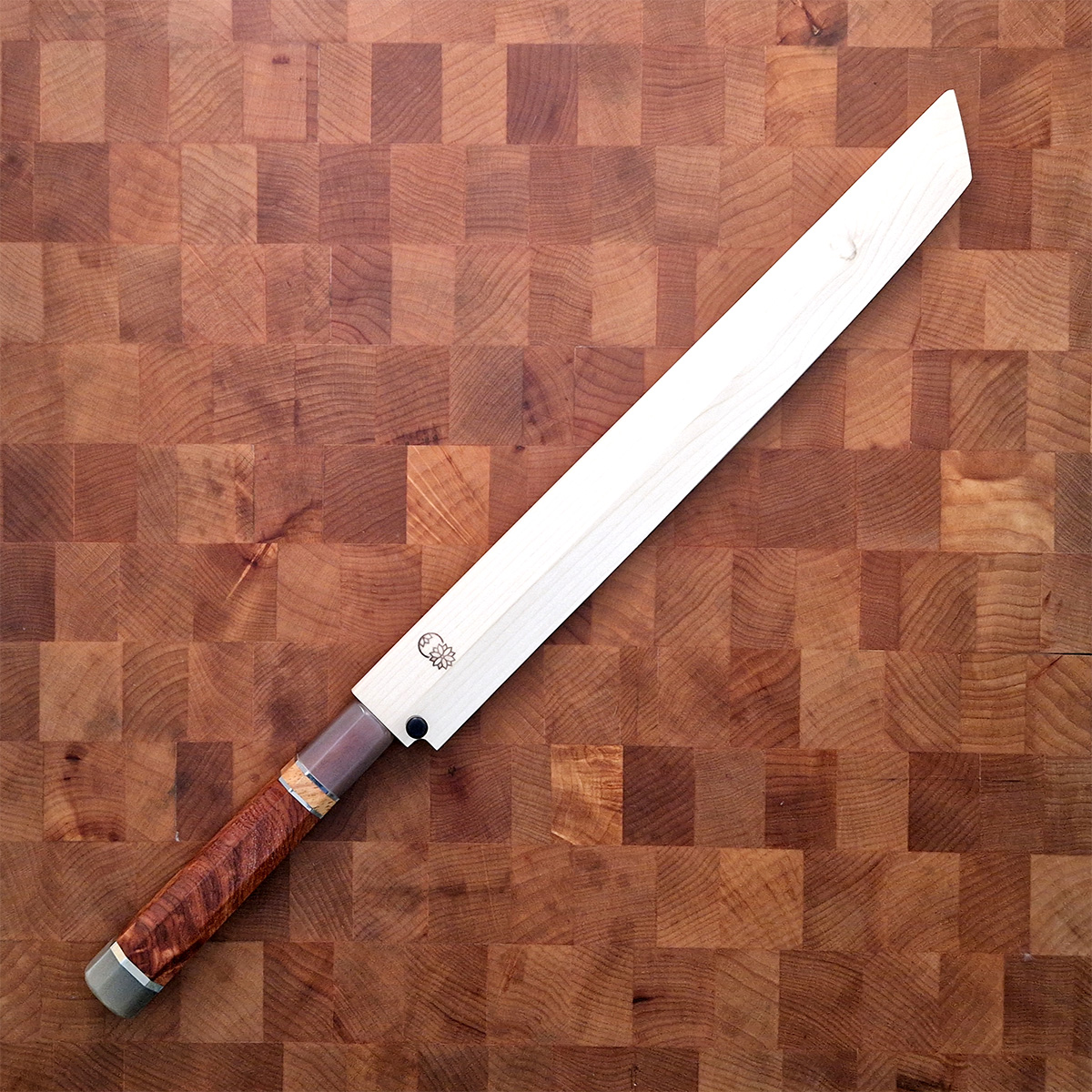 30cm Sakimaru Takohiki, Mirror Polished, Shirogami II, inkl Saya - SAKAI KIKUMORI — bilde 6