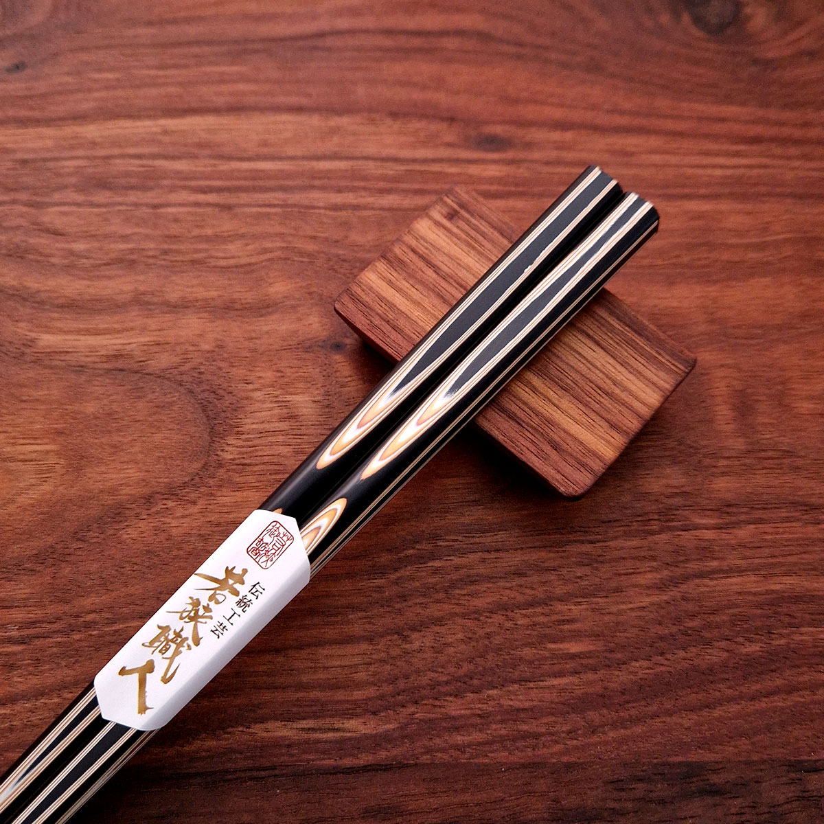 Spisepinner, japanske, Hakusan, svart, 1 par - KAWAI — bilde 2