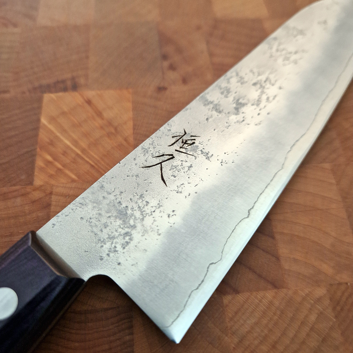 16.5cm Santoku (Grønnsakskniv), G3, Purple Nashiji - HARUYUKI — bilde 4