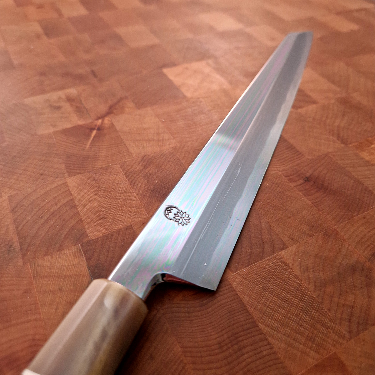 27cm Kiritsuke Yanagiba, Mirror Polished, Shirogami II, inkl Saya - SAKAI KIKUMORI — bilde 6