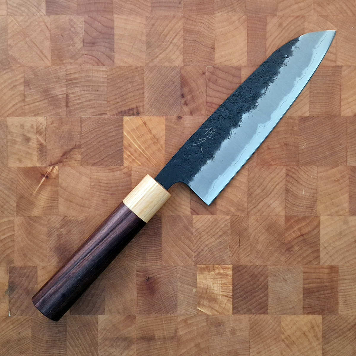 16.5cm Grønsakskniv (Santoku), Kurouchi, Super Aogami - HARAUYUKI — bilde 1