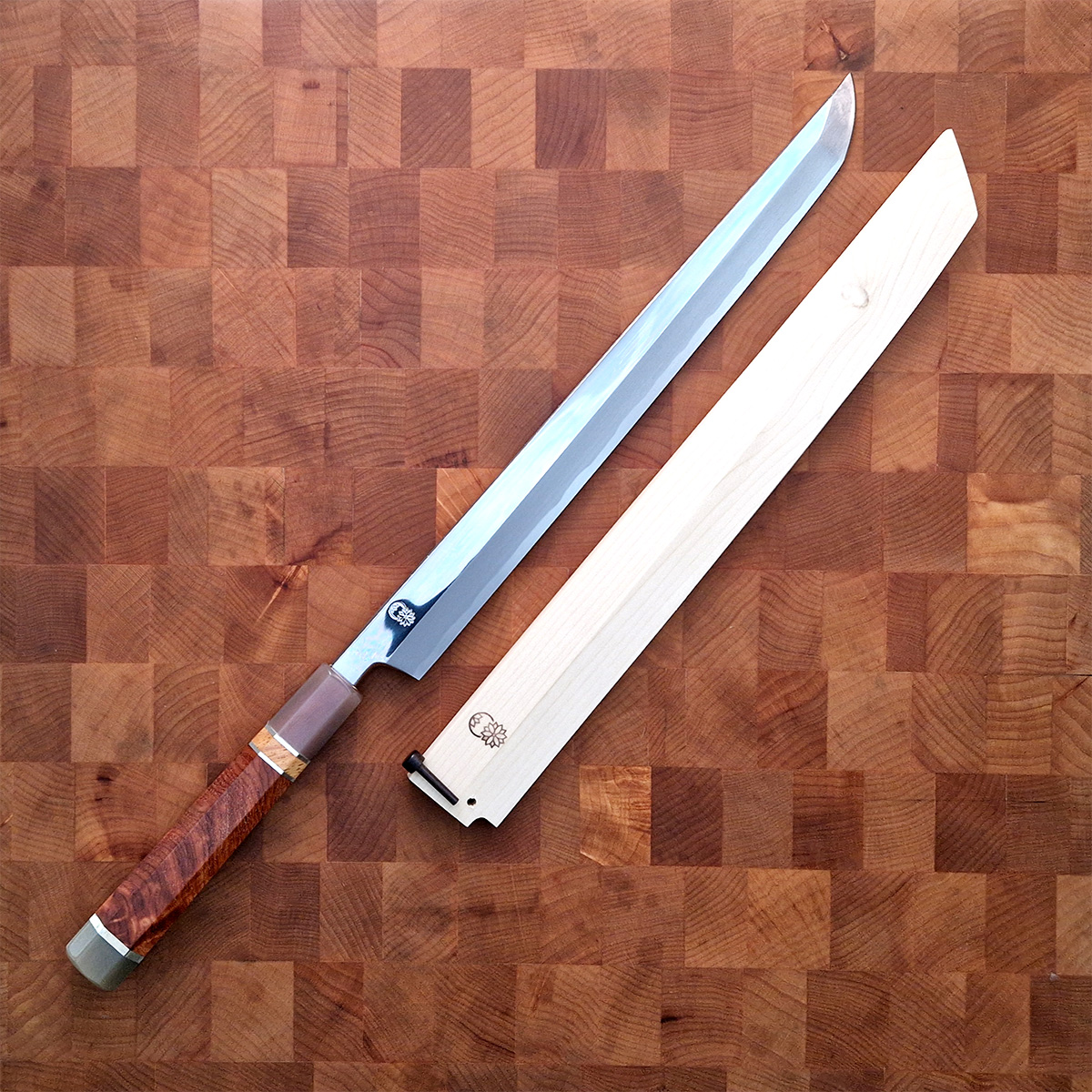 30cm Sakimaru Takohiki, Mirror Polished, Shirogami II, inkl Saya - SAKAI KIKUMORI — bilde 8