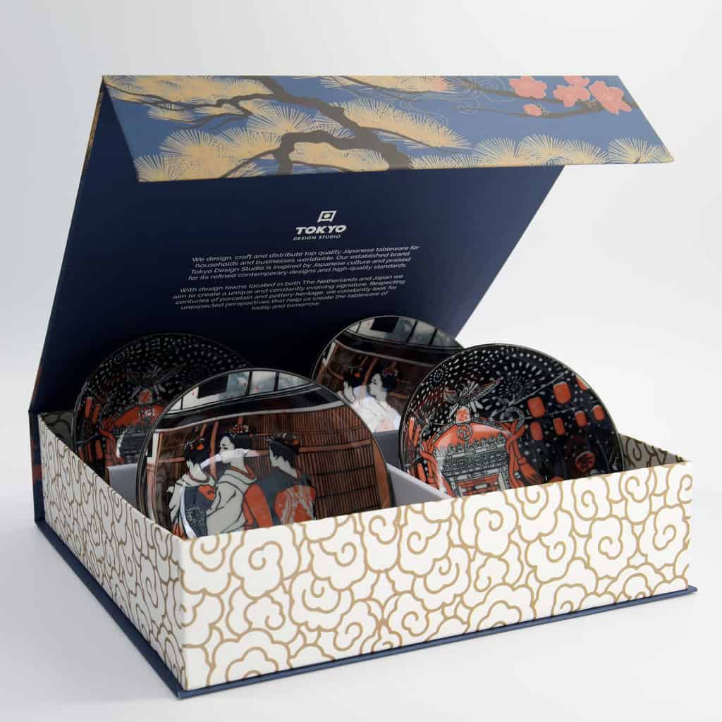 Akusa "geisha" Tayo Skåler (4 stk.) i gaveeske – Tokyo design studio — bilde 1