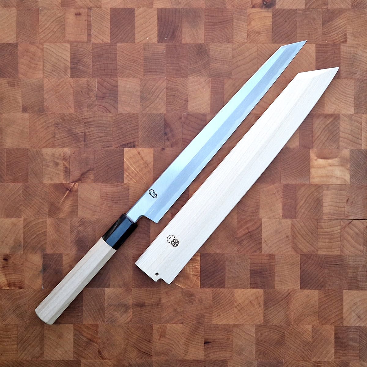 27cm Kiritsuke Yanagiba, Shirogami II, inkl Saya - SAKAI KIKUMORI — bilde 1
