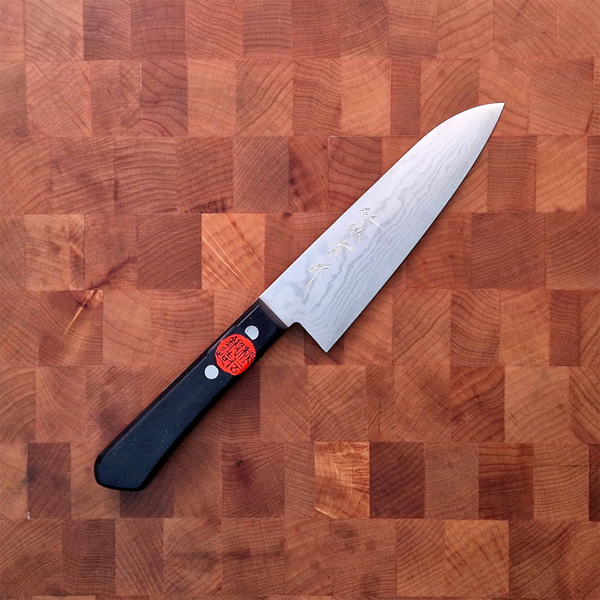 14,5cm Mini Santoku, Svart Damask VG10 - TANAKA — bilde 1
