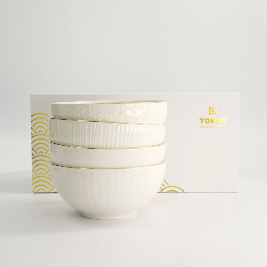 Nippon White Tayo Skåler (4 stk.) i gaveeske – Tokyo design studio — bilde 1