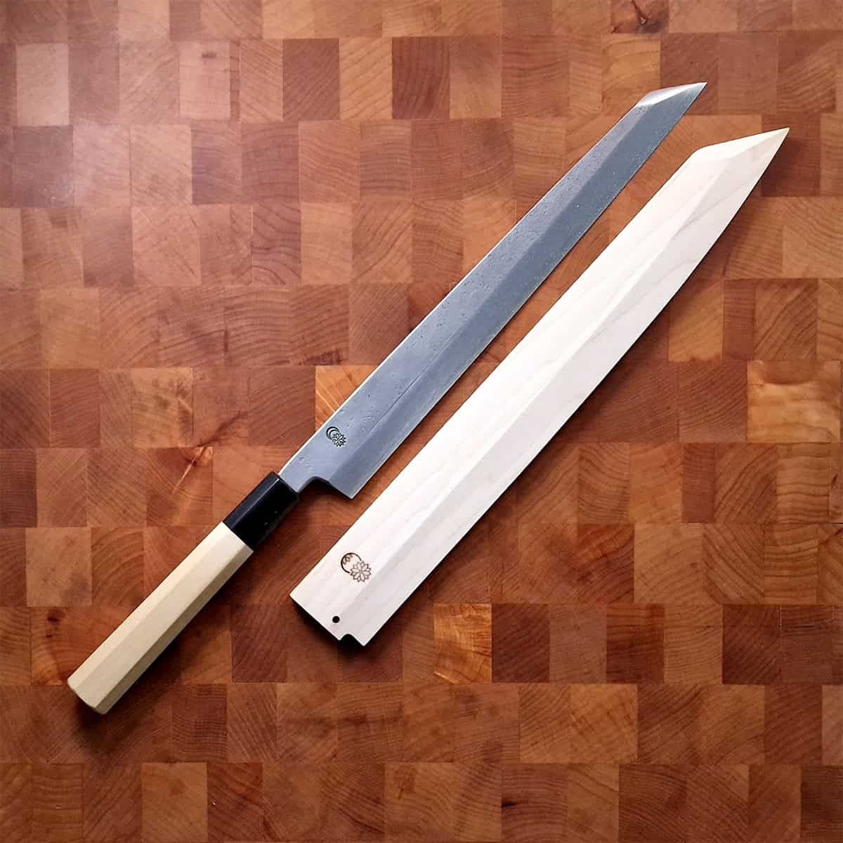 27cm Kiritsuke Yanagiba, Shirogami II, inkl Saya - SAKAI KIKUMORI — bilde 1