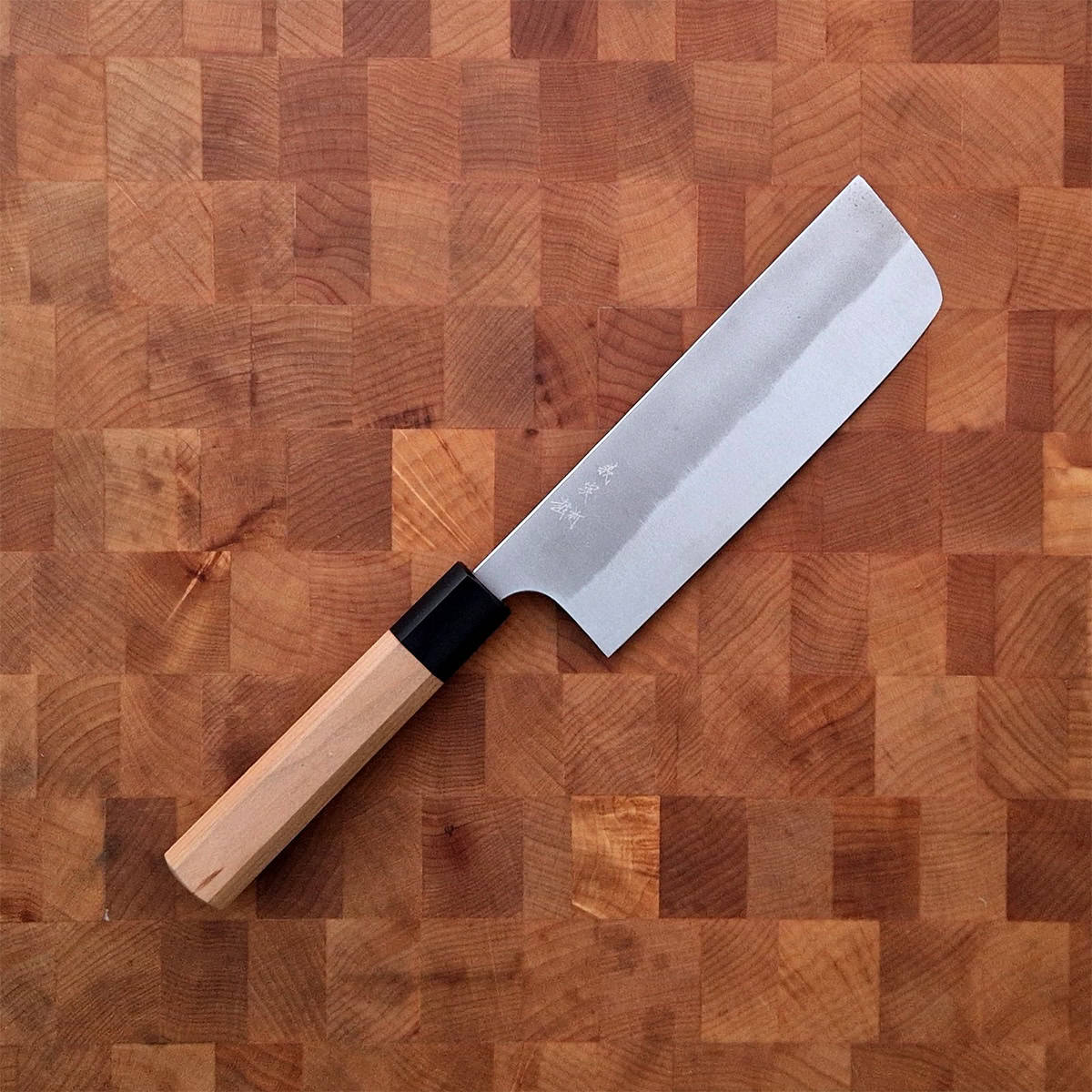 16,5cm Grønnsakskniv (Nakiri) Nashiji, Super Aogami - YOSHIMI KATO