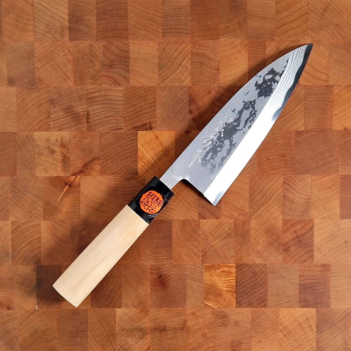 16,5cm Deba, Damask, Aogami I - TANAKA — bilde 1