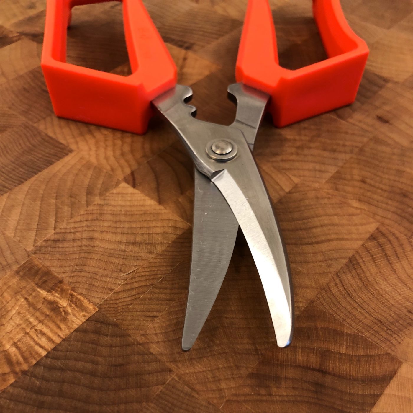 Saks, kjøkkensaks orange håndtak - Tomita Cutlery — bilde 3
