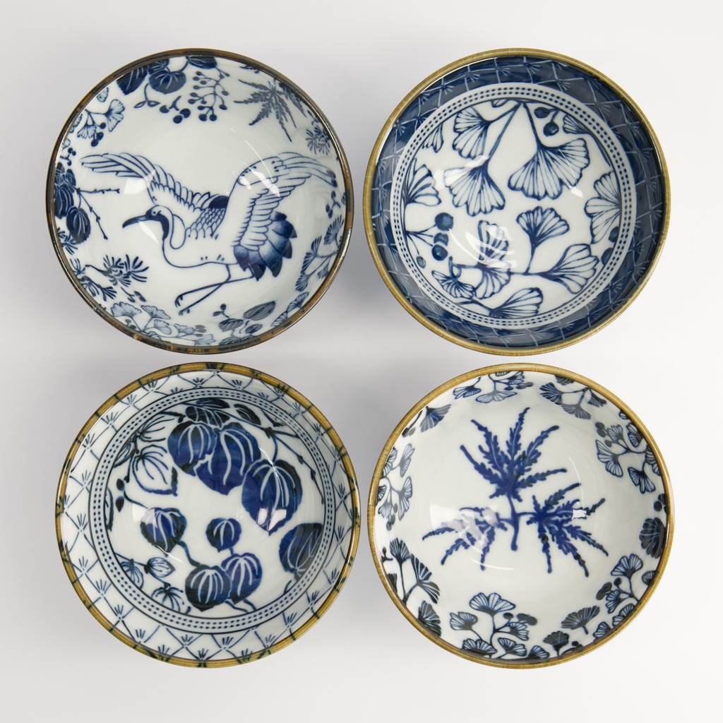 Flora Japonica Ris Skåler, Gaveeske 4 stk blandet mønster - Tokyo design studio — bilde 2