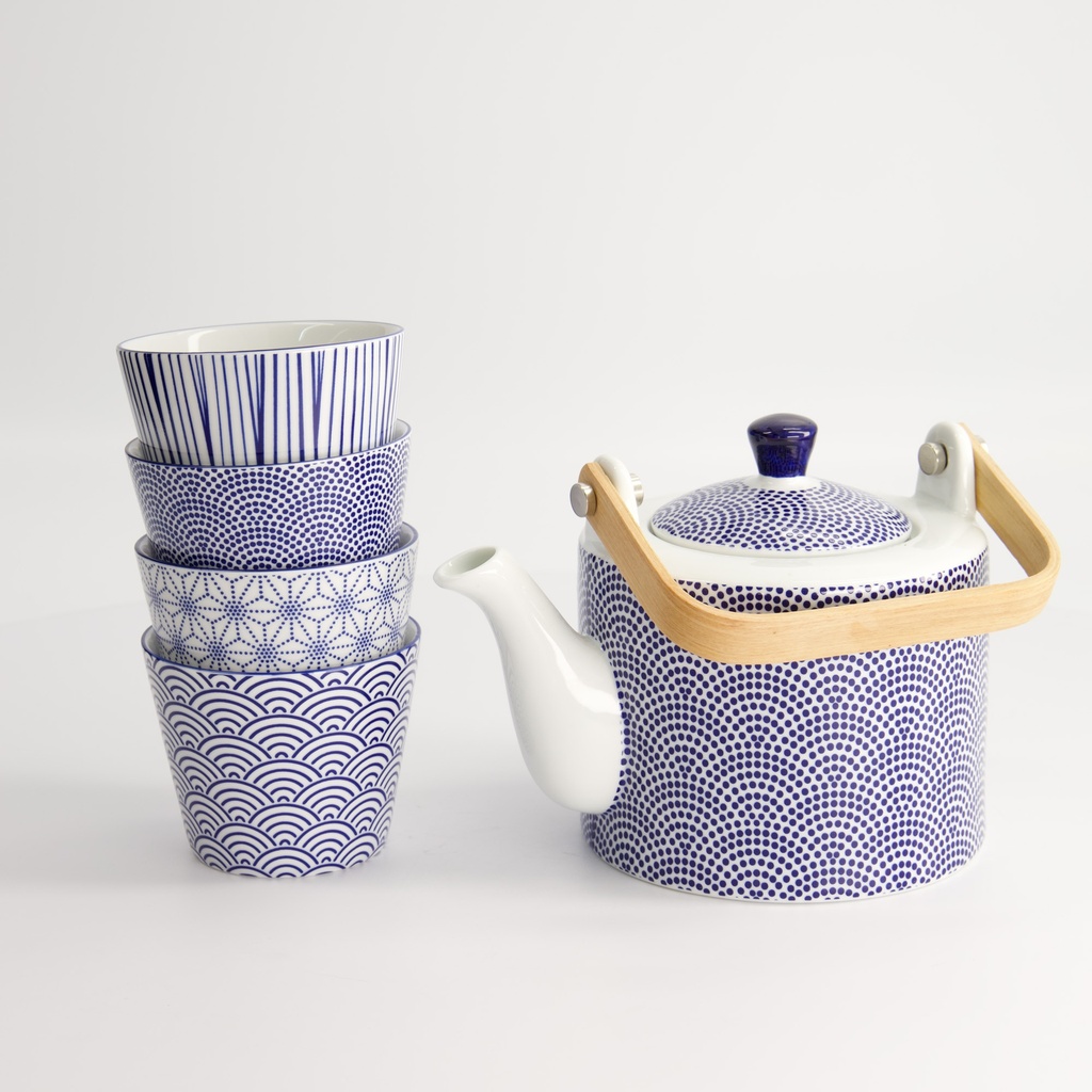 Nippon Blue Te sett i gaveeske, tekanne og 4 tekopper - Tokyo design studio — bilde 2
