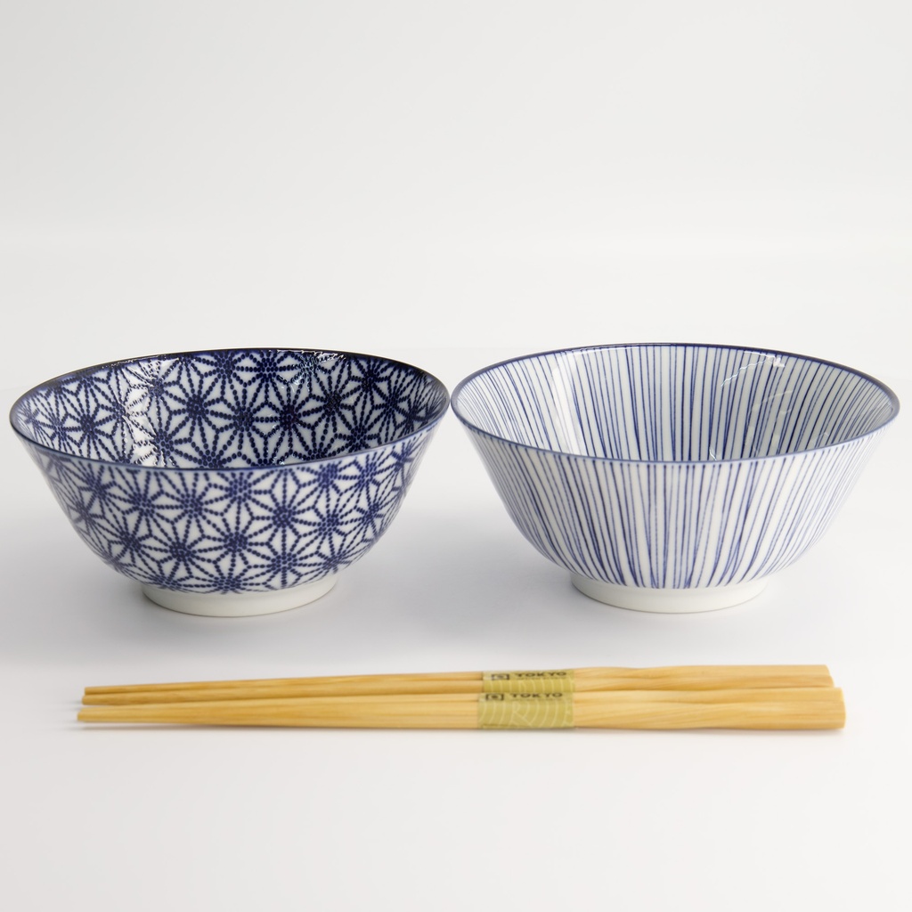 Nippon Blue Tayo skålsett med spisepinner - Tokyo design studio — bilde 2