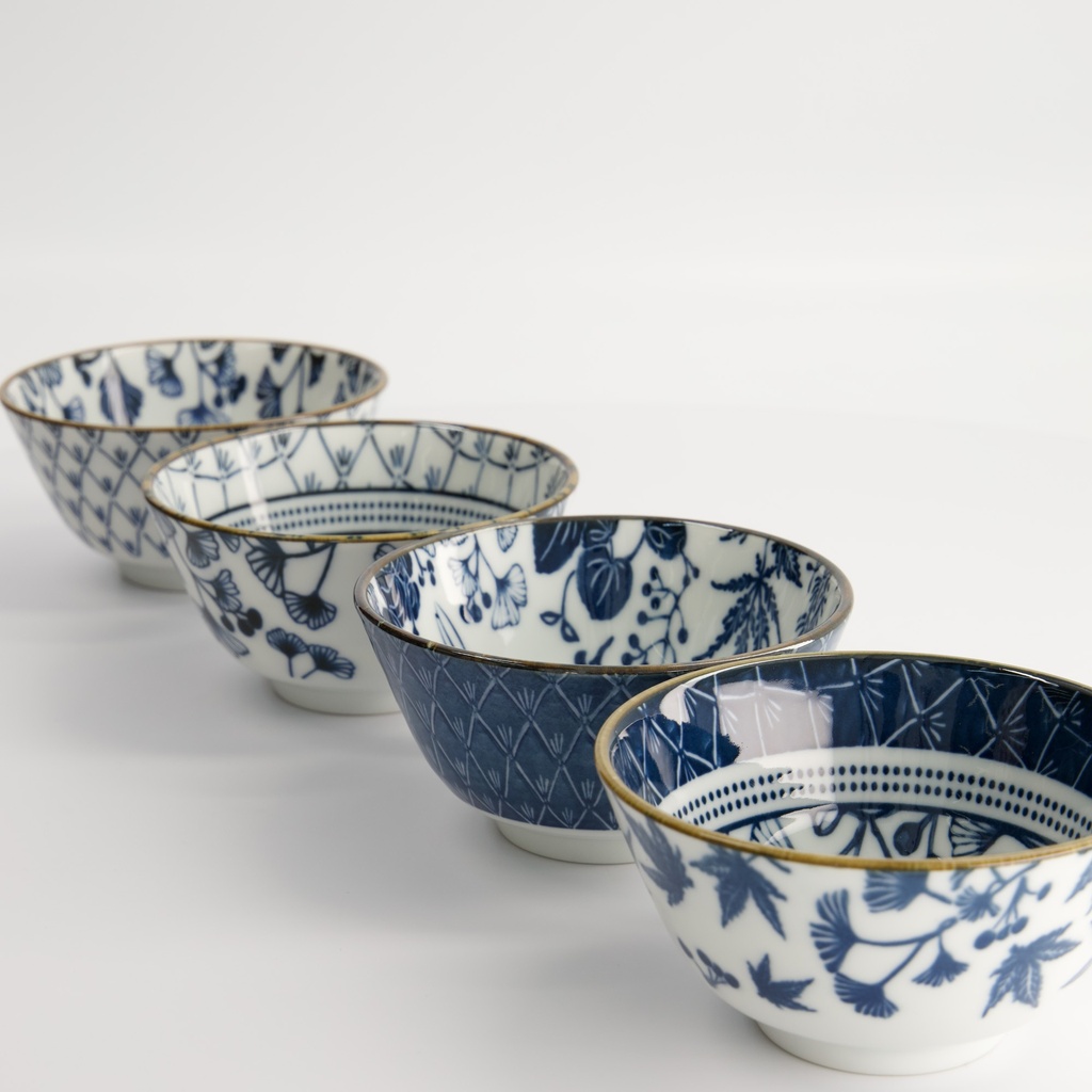 Flora Japonica Ris Skåler, Gaveeske 4 stk blandet mønster - Tokyo design studio — bilde 3