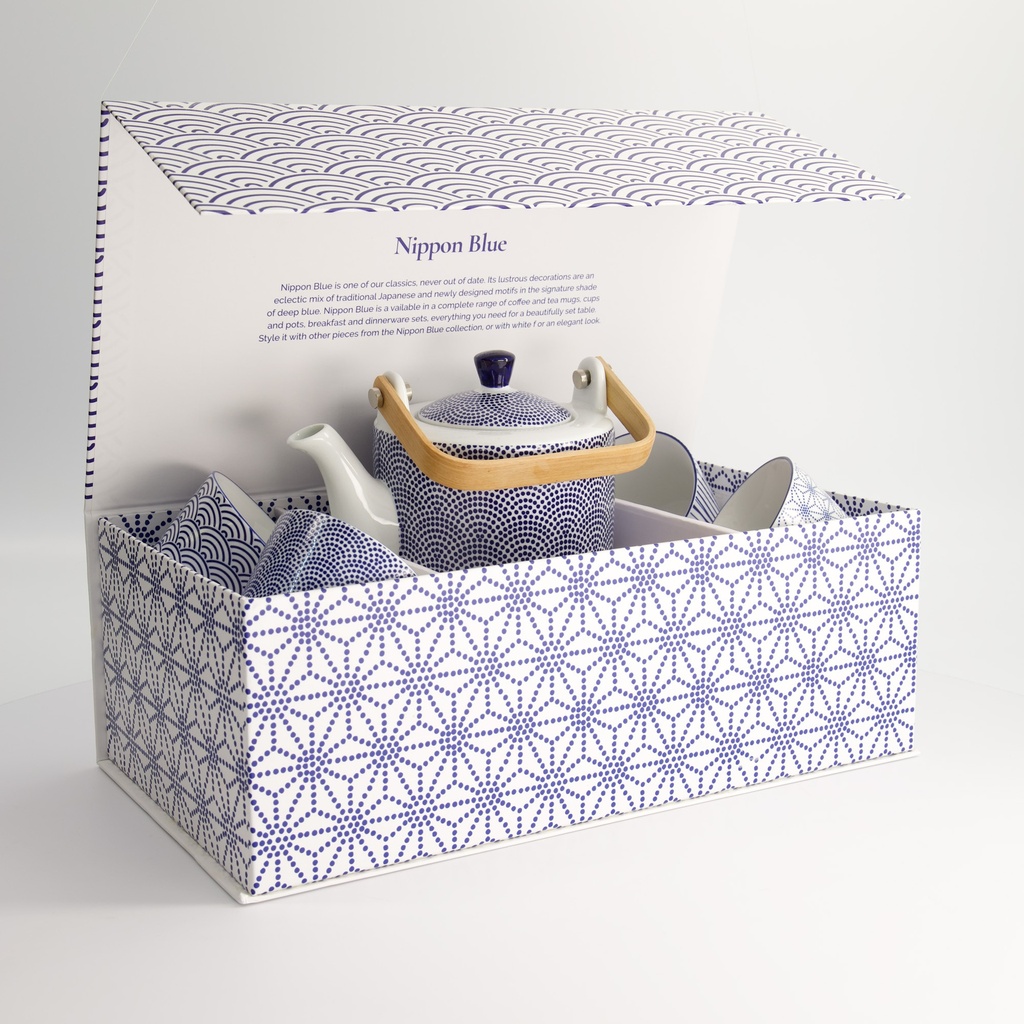 Nippon Blue Te sett i gaveeske, tekanne og 4 tekopper - Tokyo design studio — bilde 3