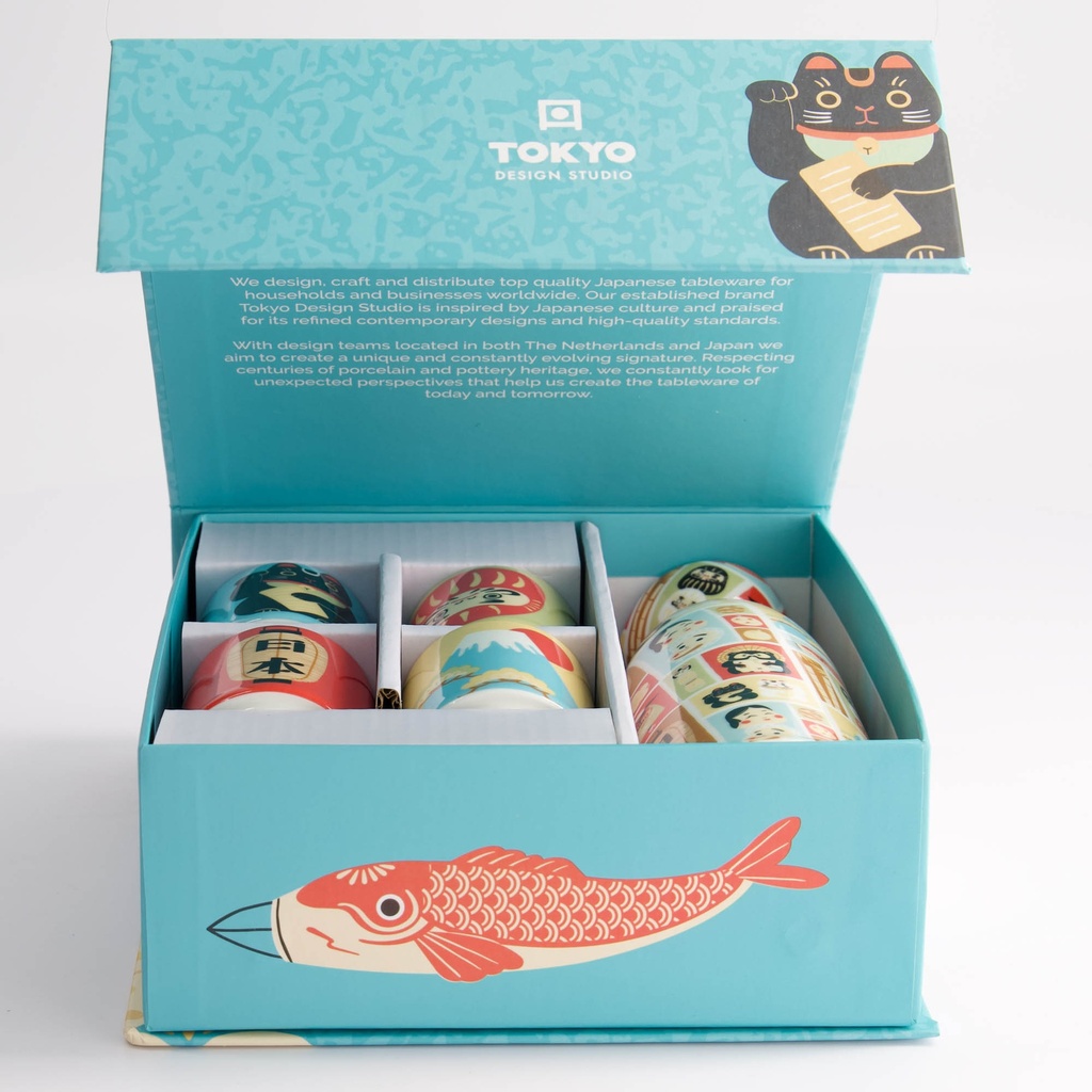 Sake sett, 4 kopper + karaffel "Kawaii Japan" - Tokyo design studio — bilde 2