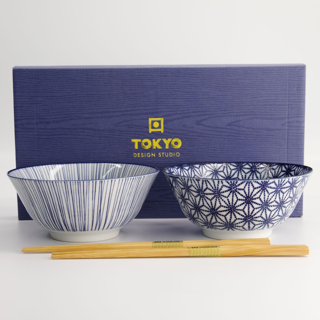 Nippon Blue Tayo skålsett med spisepinner - Tokyo design studio — bilde 1