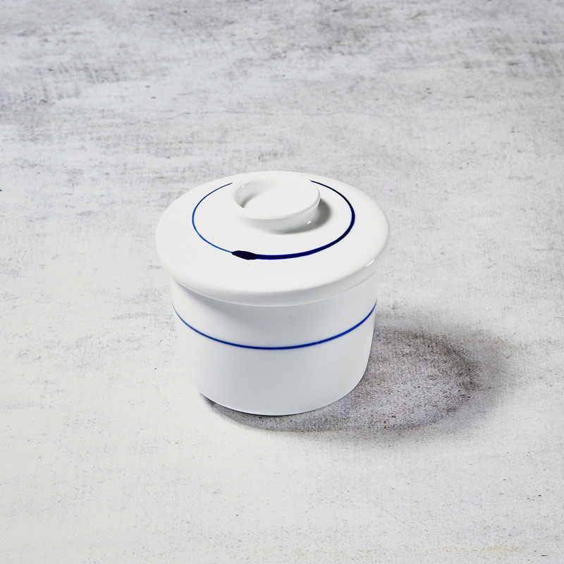 Skål "Chawan Mushi", hvit/blå — bilde 1