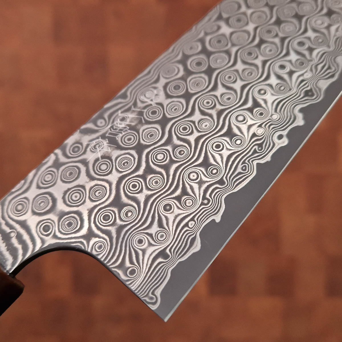 24cm Kiritsuke, Raindrop damask (Anmon), SG2 - Nigara Hamono — bilde 2