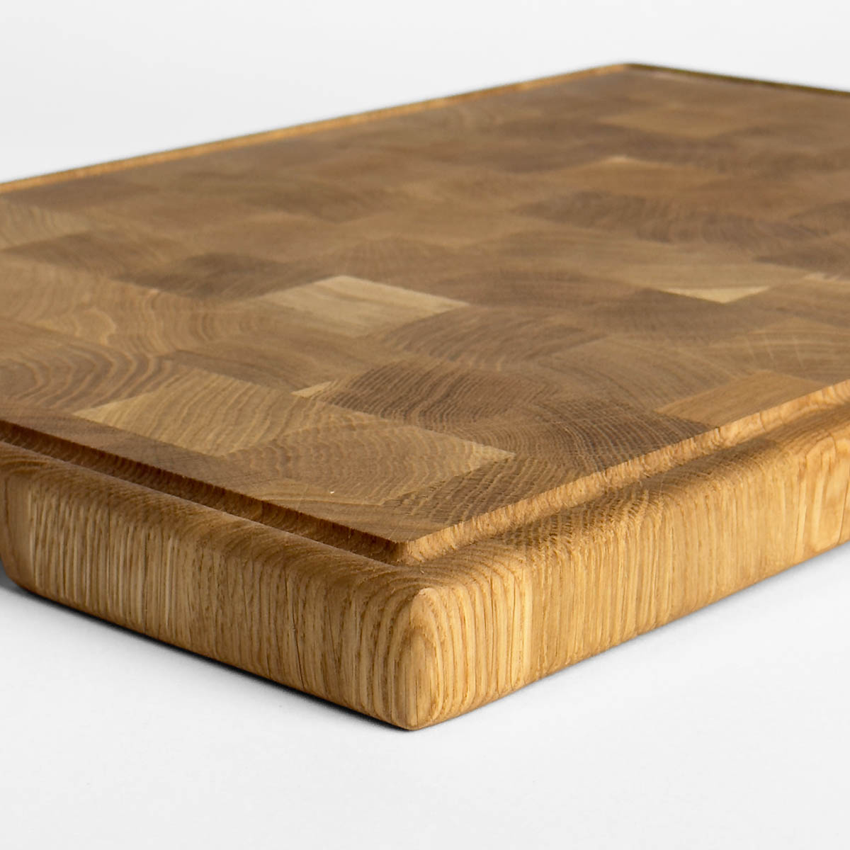 Skjærebrett (50 x 35 x 3cm) - endeved, stående stav, eik — bilde 2