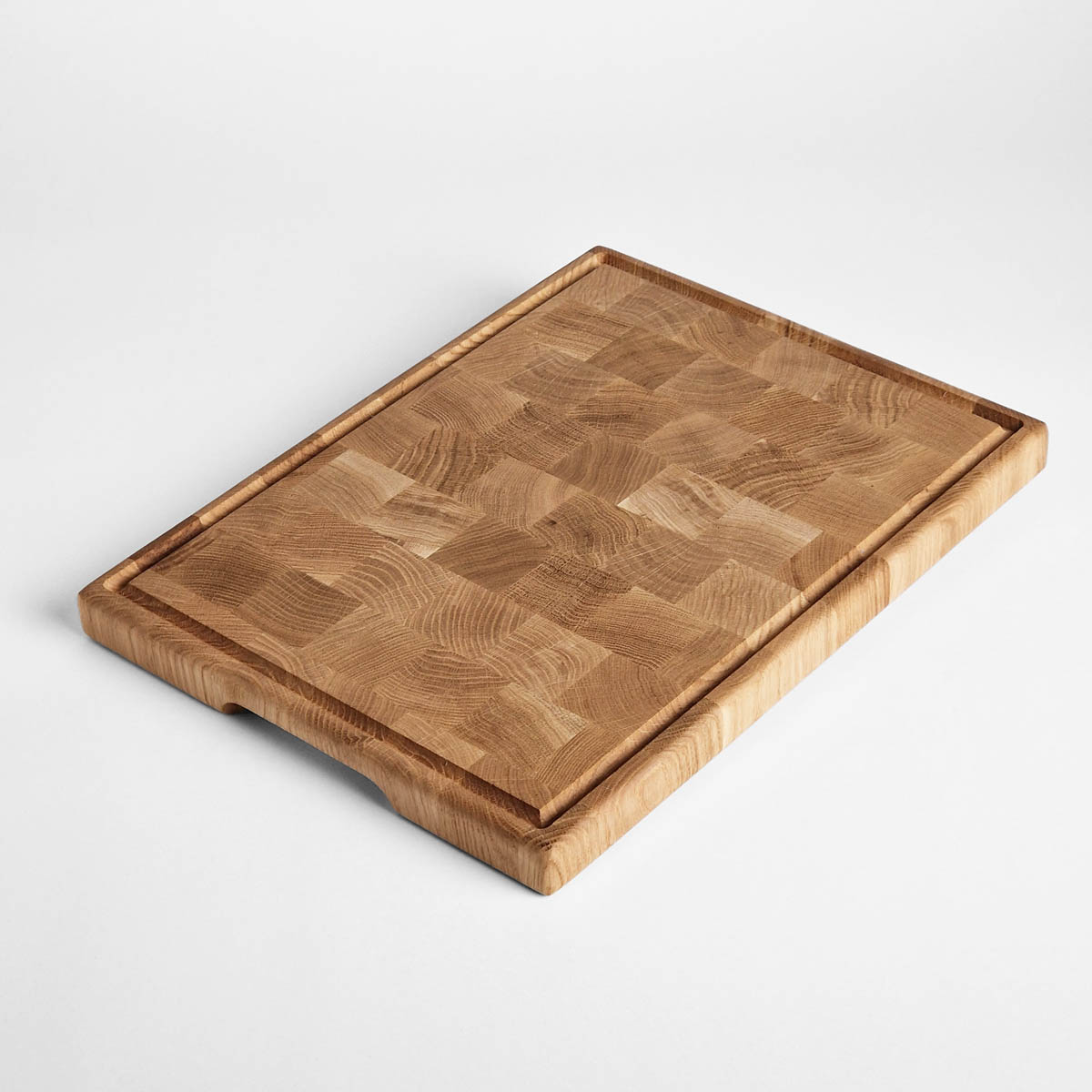 Skjærebrett (40 x 30 x 3cm) - endeved, stående stav, eik — bilde 3