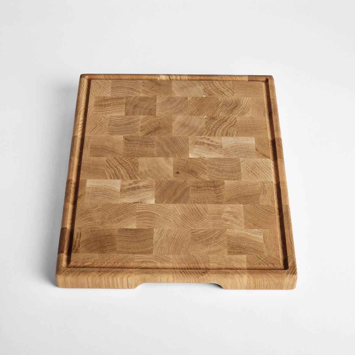 Skjærebrett (40 x 30 x 3cm) - endeved, stående stav, eik — bilde 1