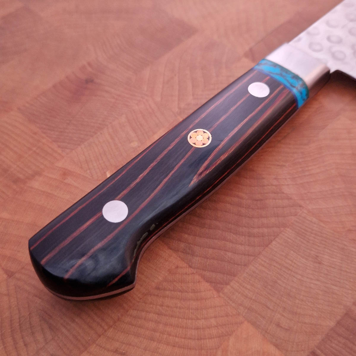 18cm Santoku, VG10, Turkis - HIRO — bilde 4
