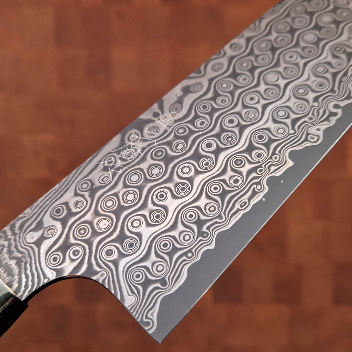24cm Kiritsuke, SG2 Raindrop damask (Anmon) - NIGARA HAMONO — bilde 2