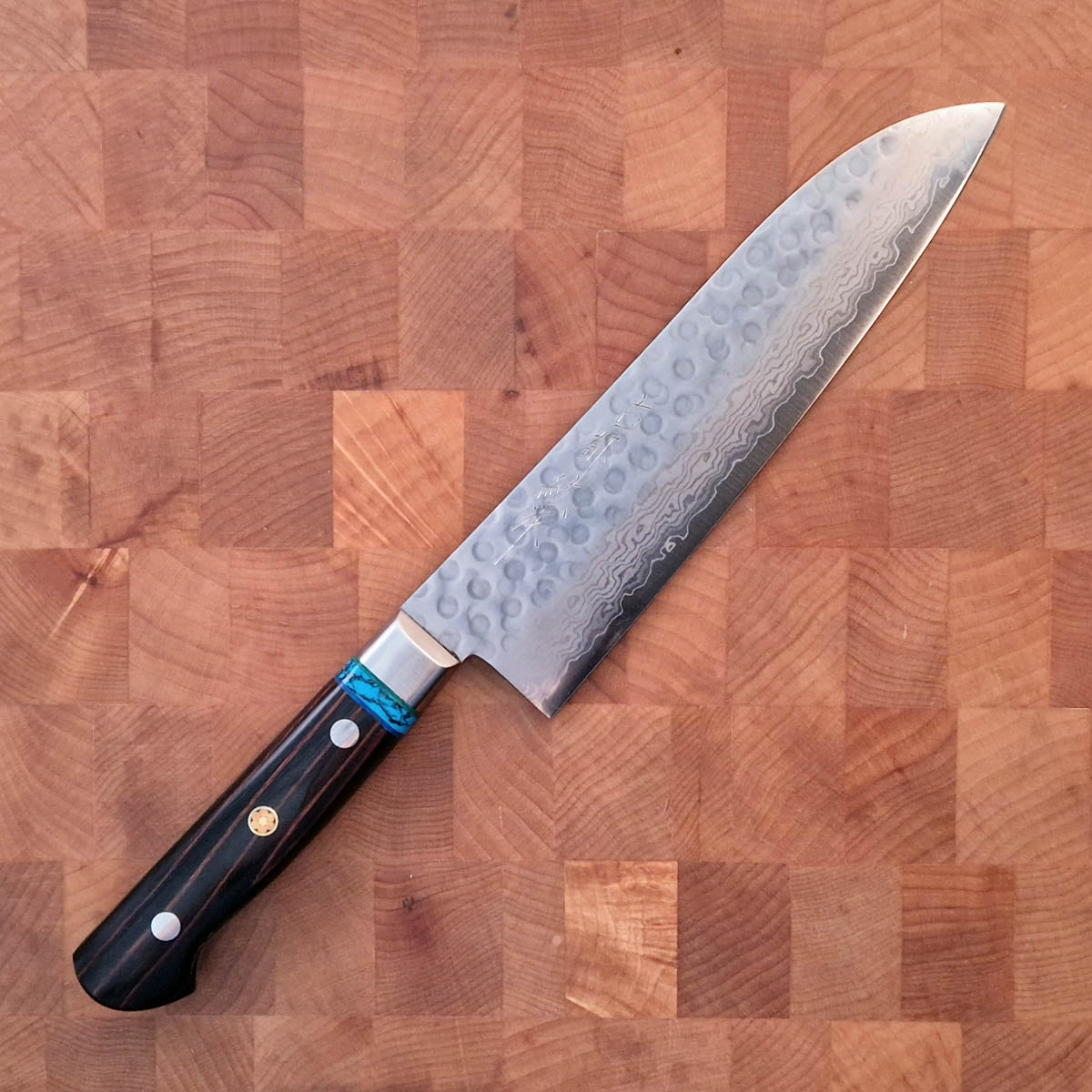 18cm Santoku, VG10, Turkis - HIRO — bilde 1