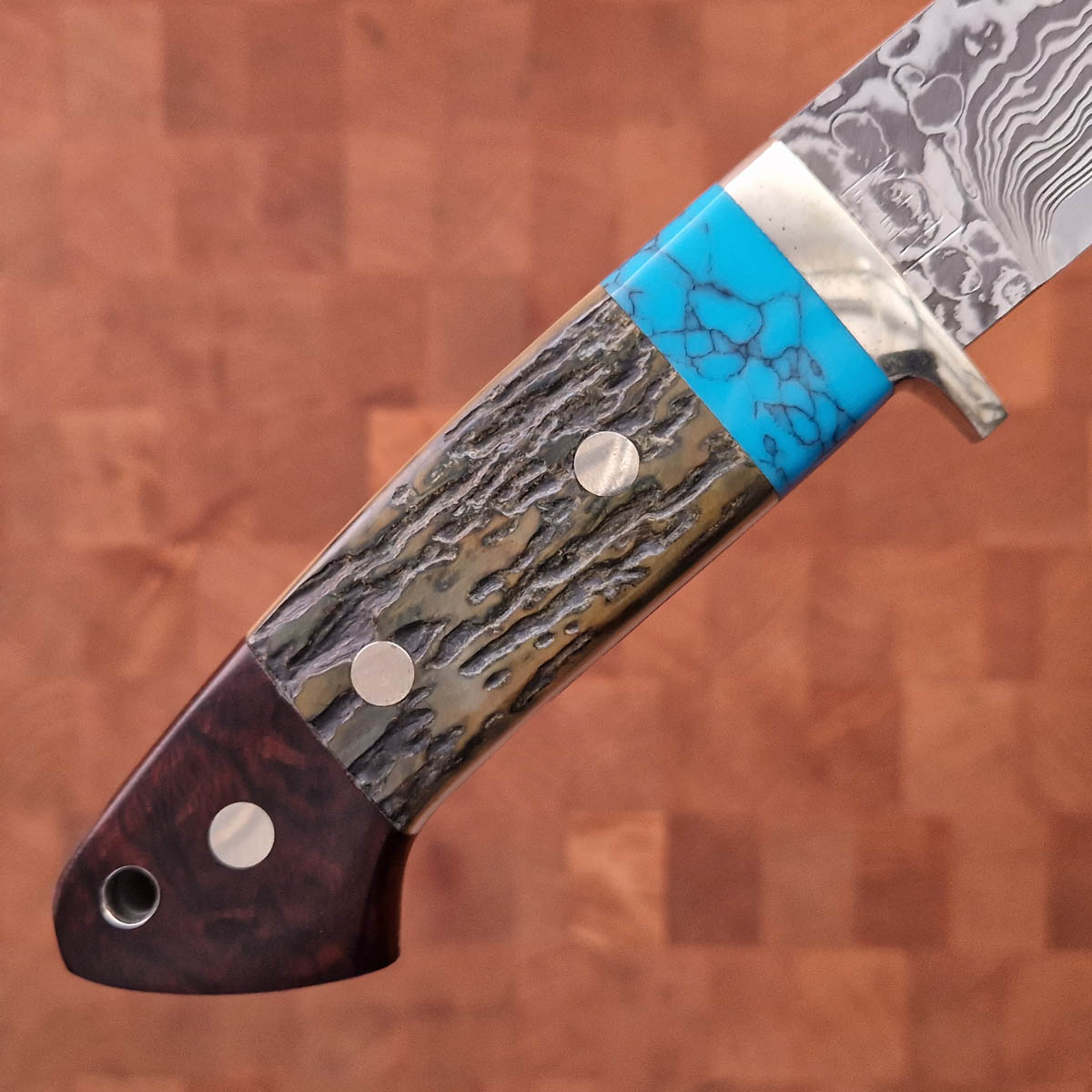 Jaktkniv, "Turquoise, Anthler &amp; Ironwood", SG2 - ITOU — bilde 5