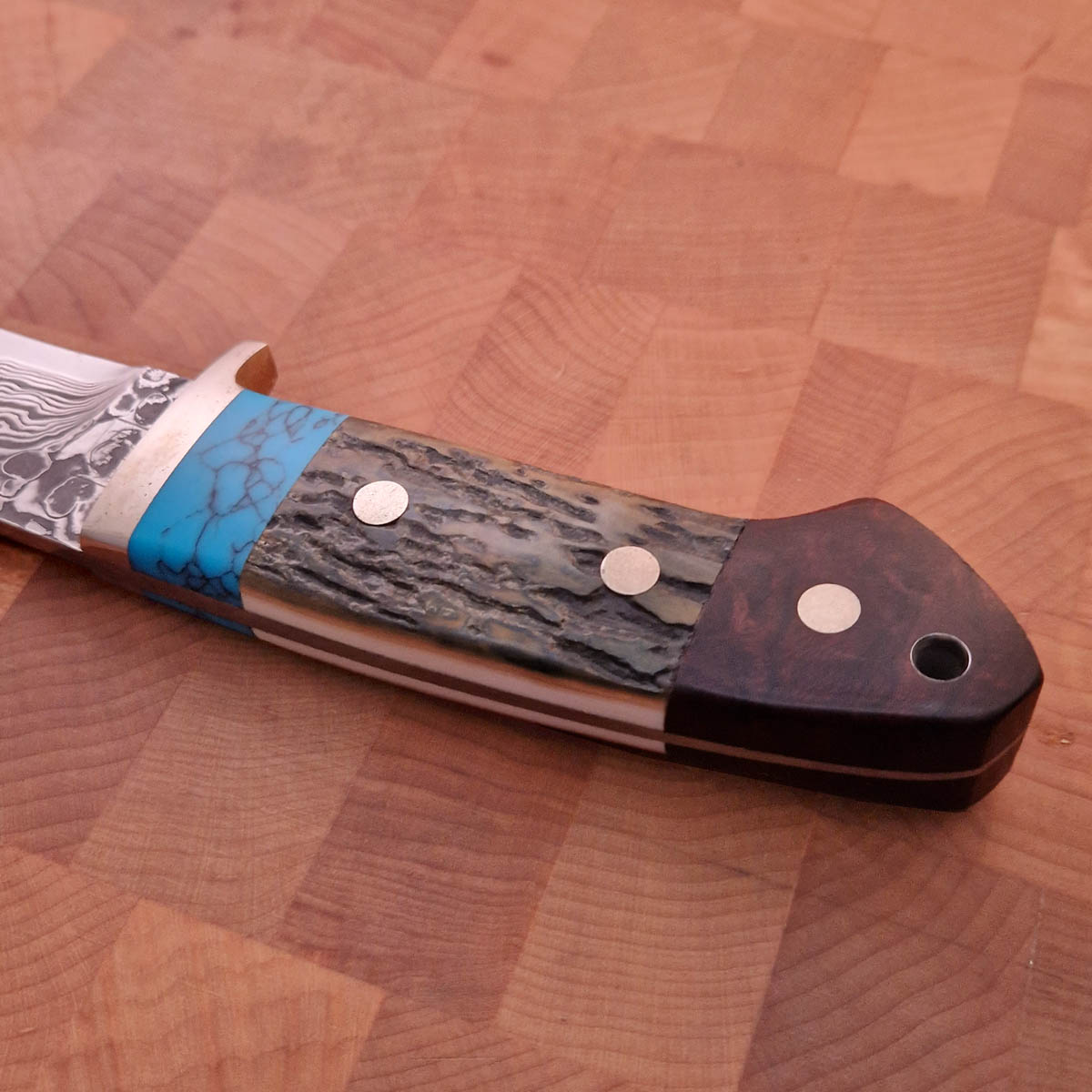 Jaktkniv, "Turquoise, Anthler &amp; Ironwood", SG2 - ITOU — bilde 6