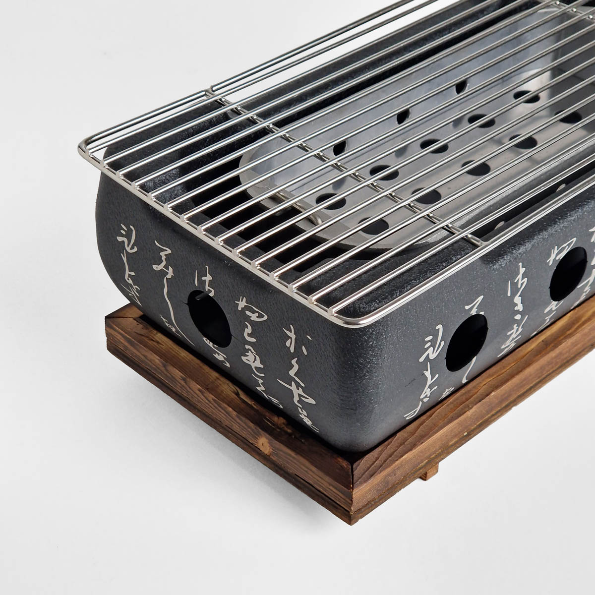 Japansk Bordgrill L (36x18x13cm) inkl trebase — bilde 3