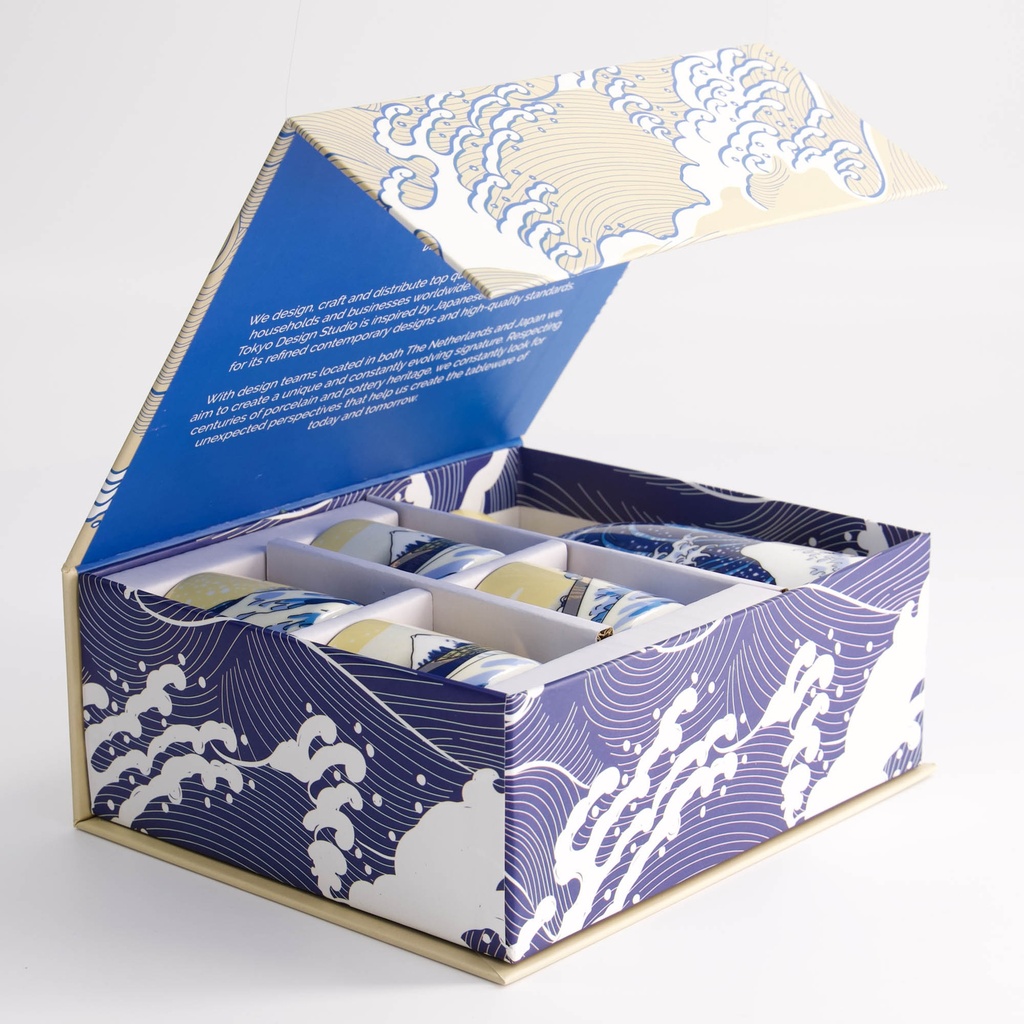 Sake sett, 4 kopper + karaffel "Kawaii Hokusai" - Tokyo design studio — bilde 2