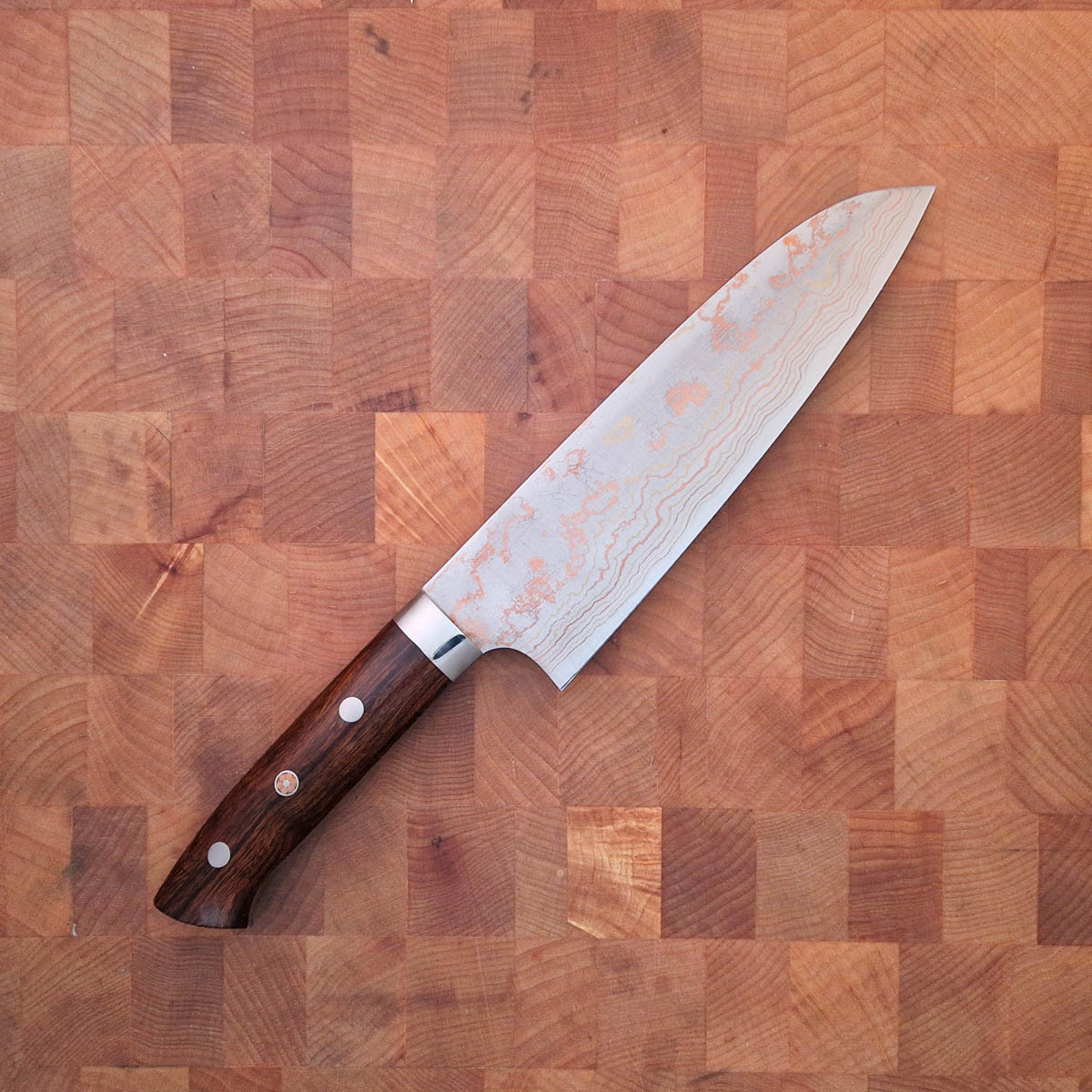 16,5cm Grønnsakskniv (Santoku) "Rainbow" damask, AOII - SAJI — bilde 1