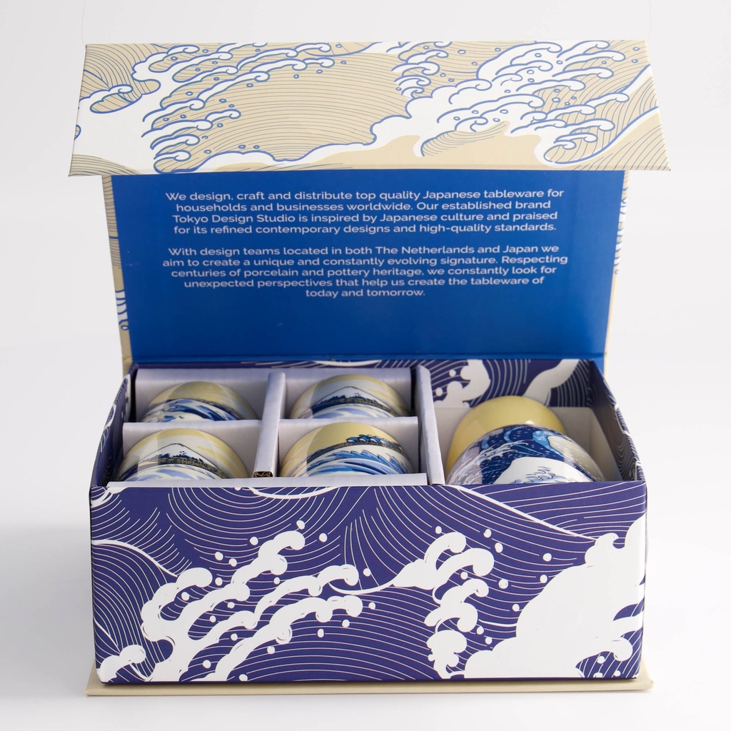 Sake sett, 4 kopper + karaffel "Kawaii Hokusai" - Tokyo design studio — bilde 3