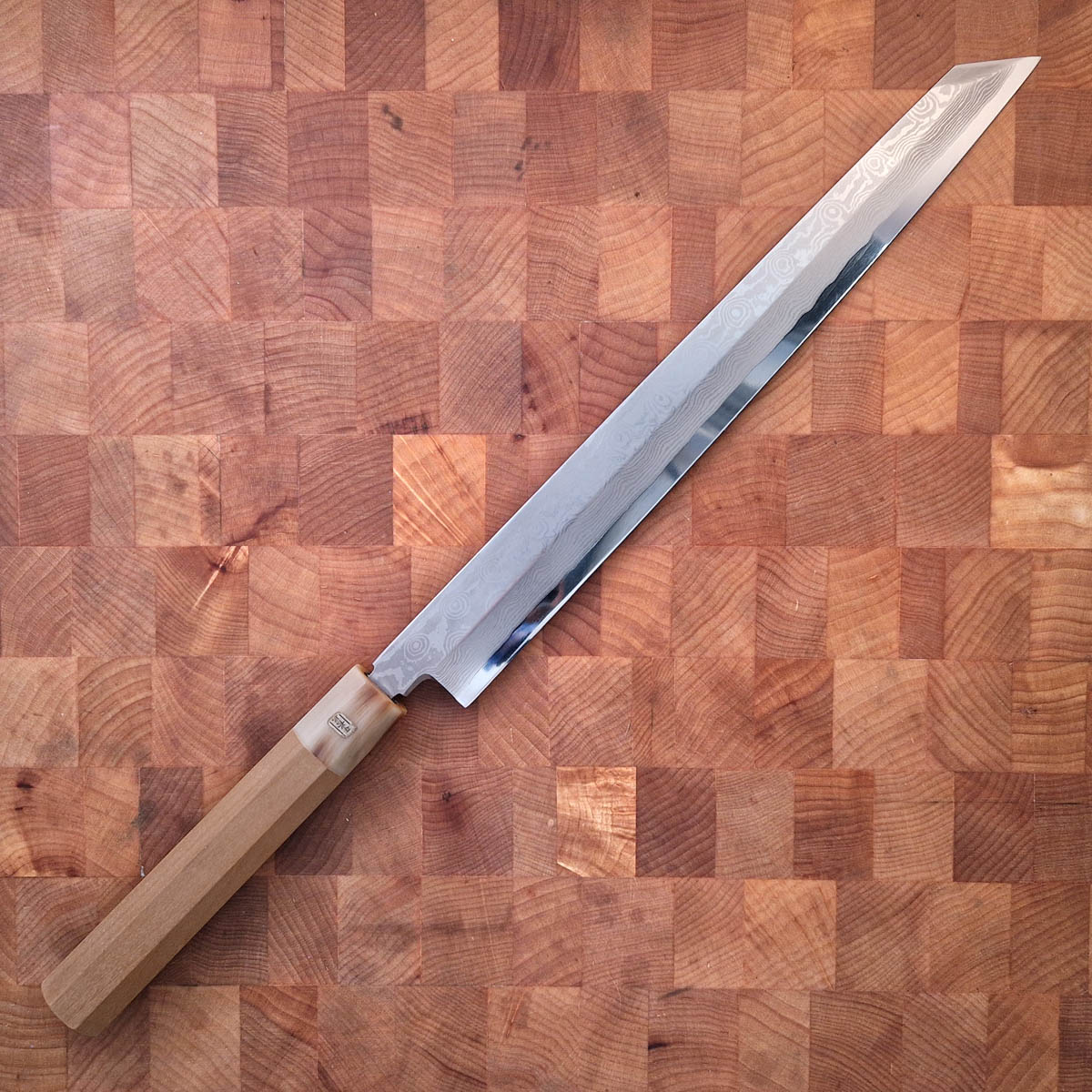 30cm Kiritsuke Yanagiba, Raindrop damask, silver 3 - Nagashi — bilde 1