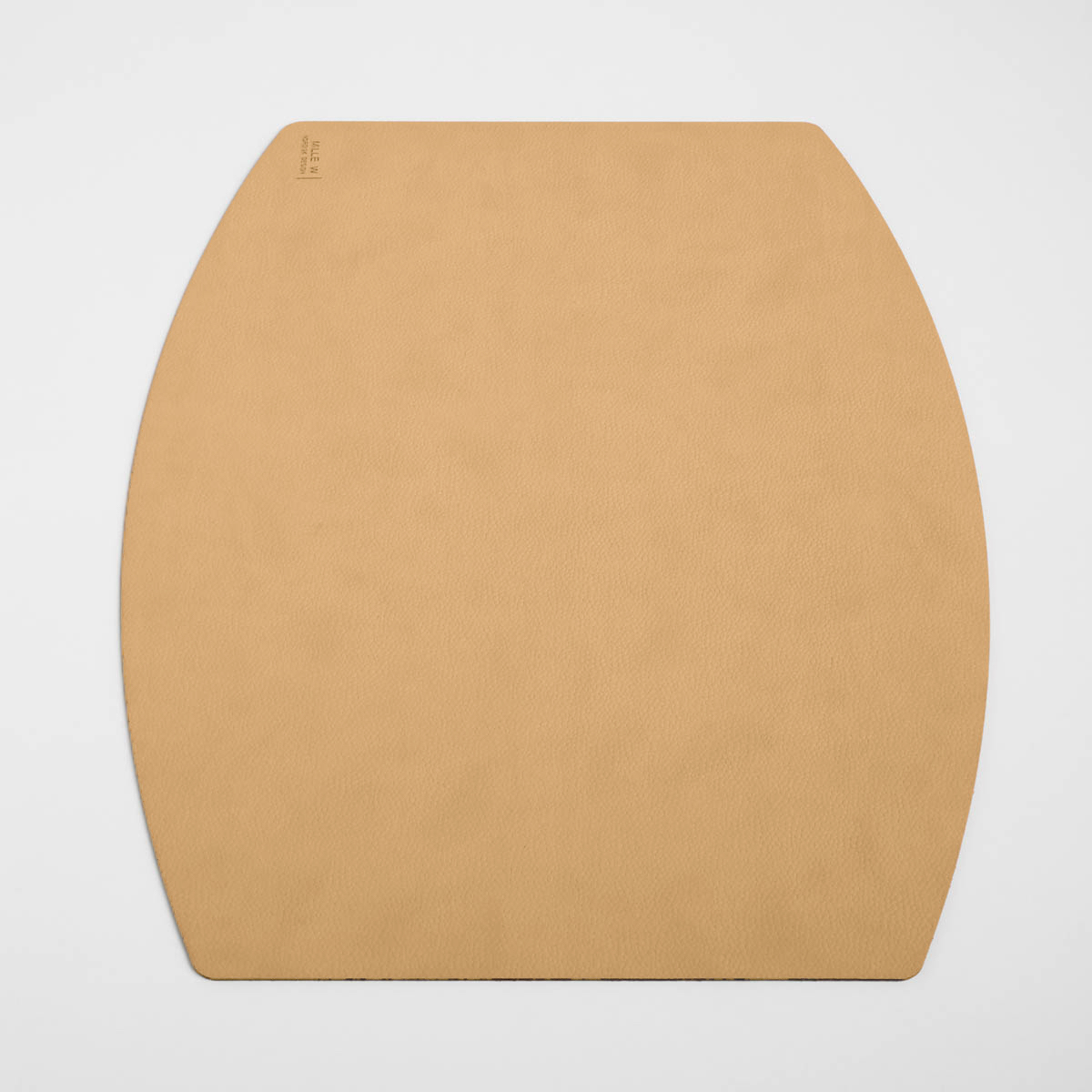 Bordmatte "Ellips", Resirkulert italiensk lær/skinn beige (45x35cm) - MiLLE W — bilde 1