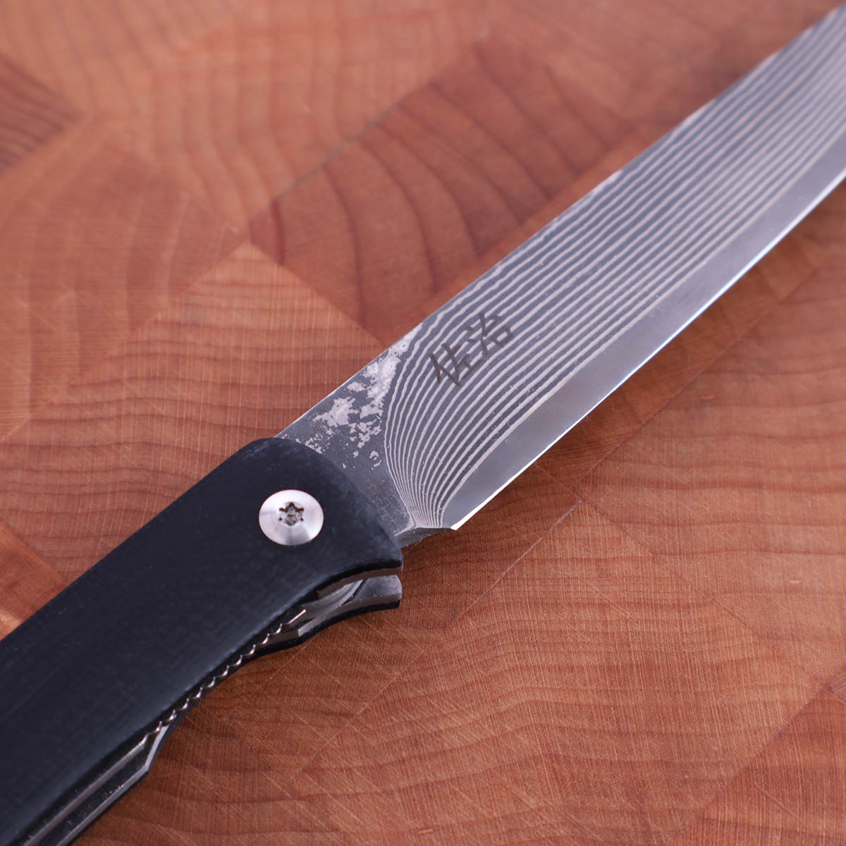 Biffkniv, foldbar m/ damask - SAJI — bilde 2