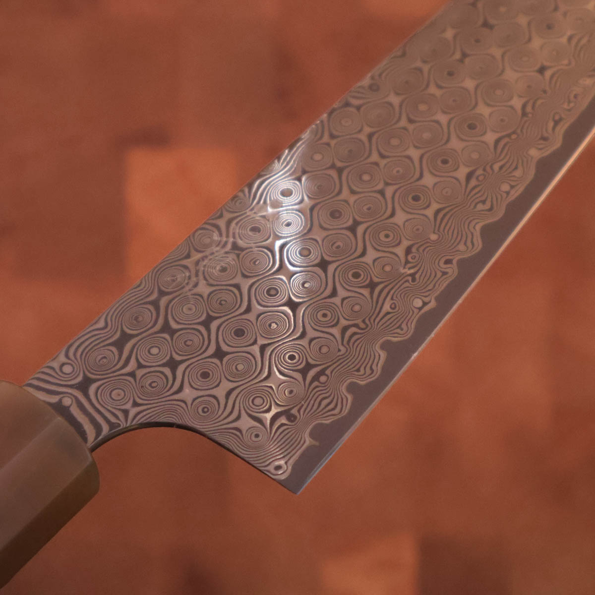 21cm Kokkekniv "Anmon" Raindrop damask, SG2 - Nigara Hamono — bilde 2