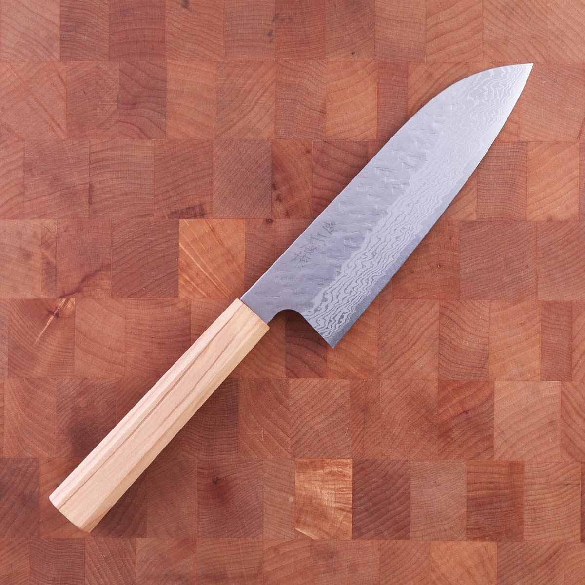 18cm Grønnsakskniv (santoku), Vg10 damask/tsuchime - NIGARA HAMONO