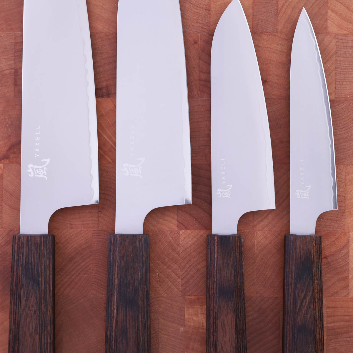 Knivsett 20cm Kokkekniv, 16,5cm Grønsakskniv (Santoku), 12,5cm Grønnsakskniv (Ko-santoku) og 12cm Universalkniv, Hana - Yaxell — bilde 2